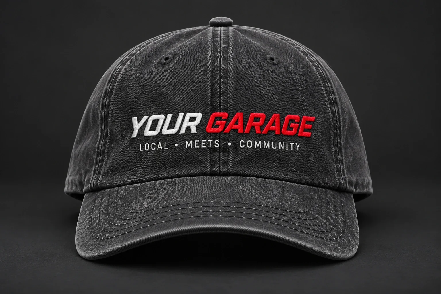 Retro hat in Charcoal, product concept
