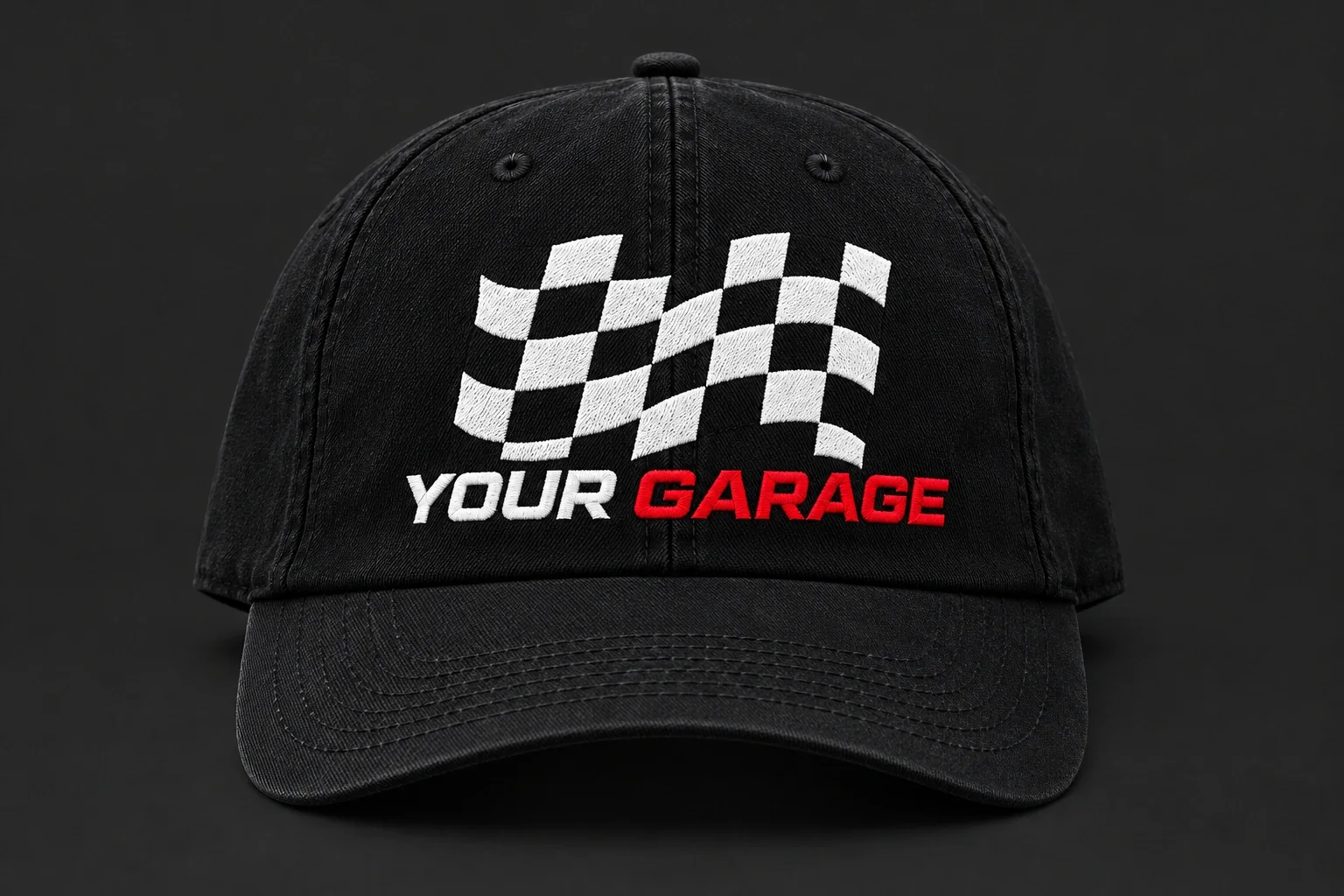 Checker hat in Black, product concept