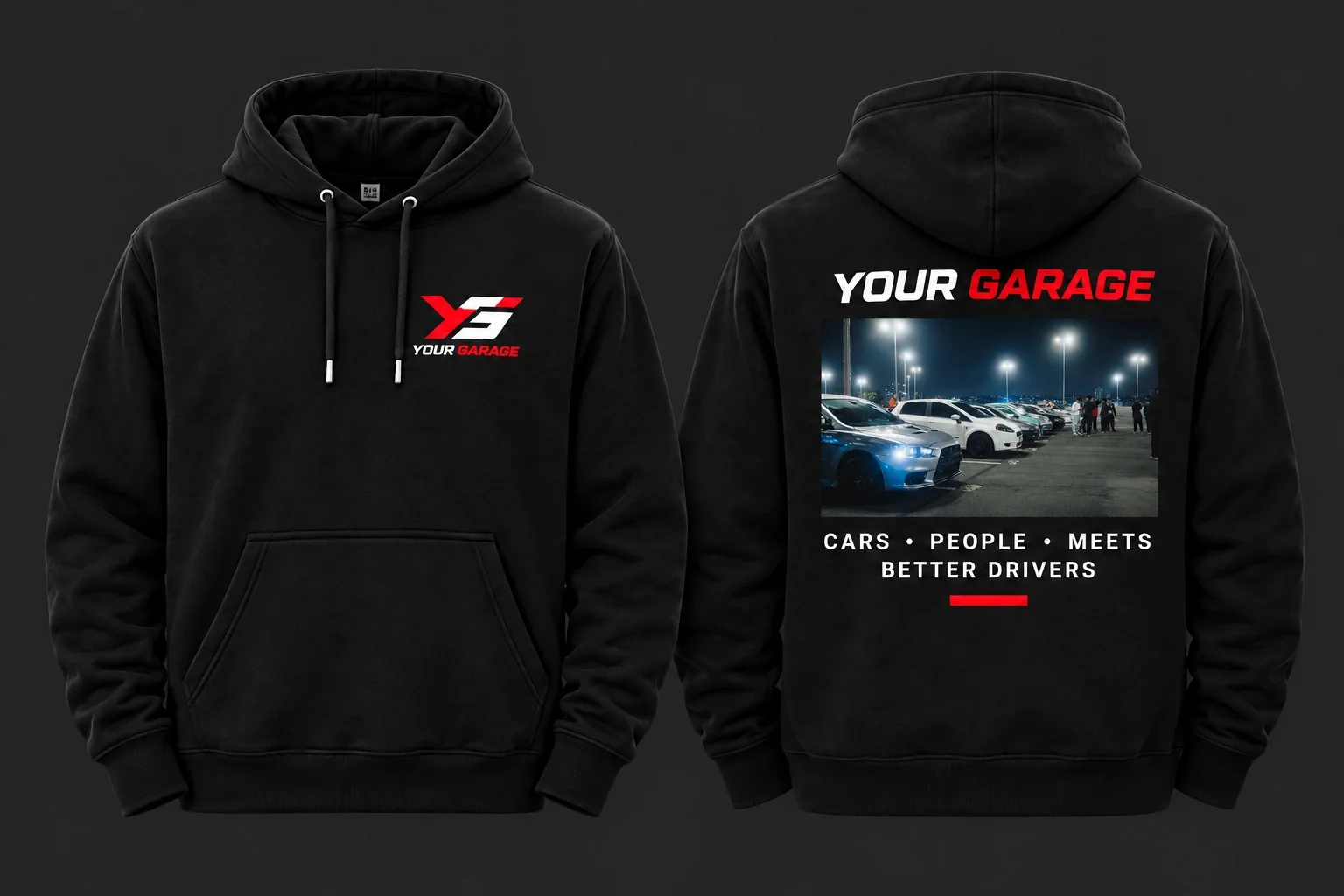 Meet hoodie in Black, product concept