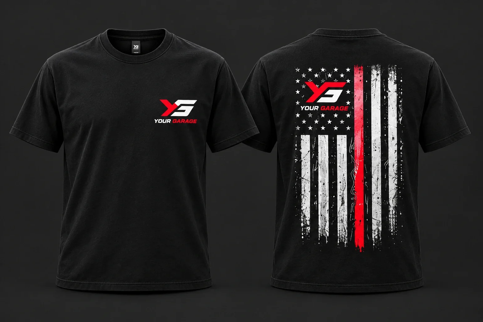 Flag tee in Black, product concept