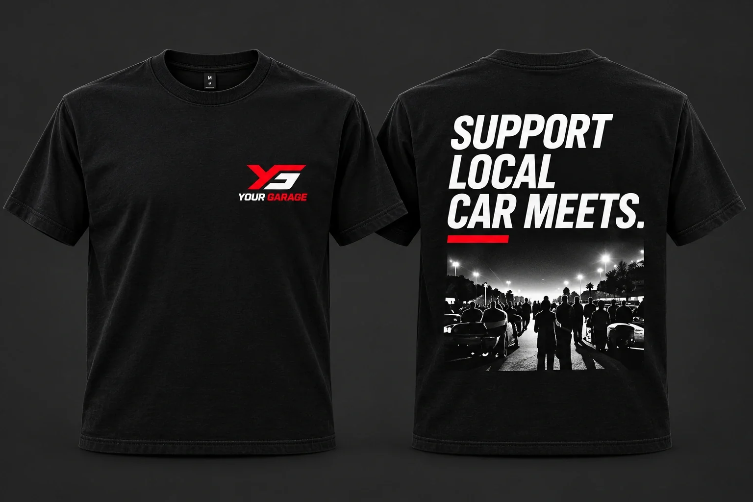 Support tee in Black, product concept